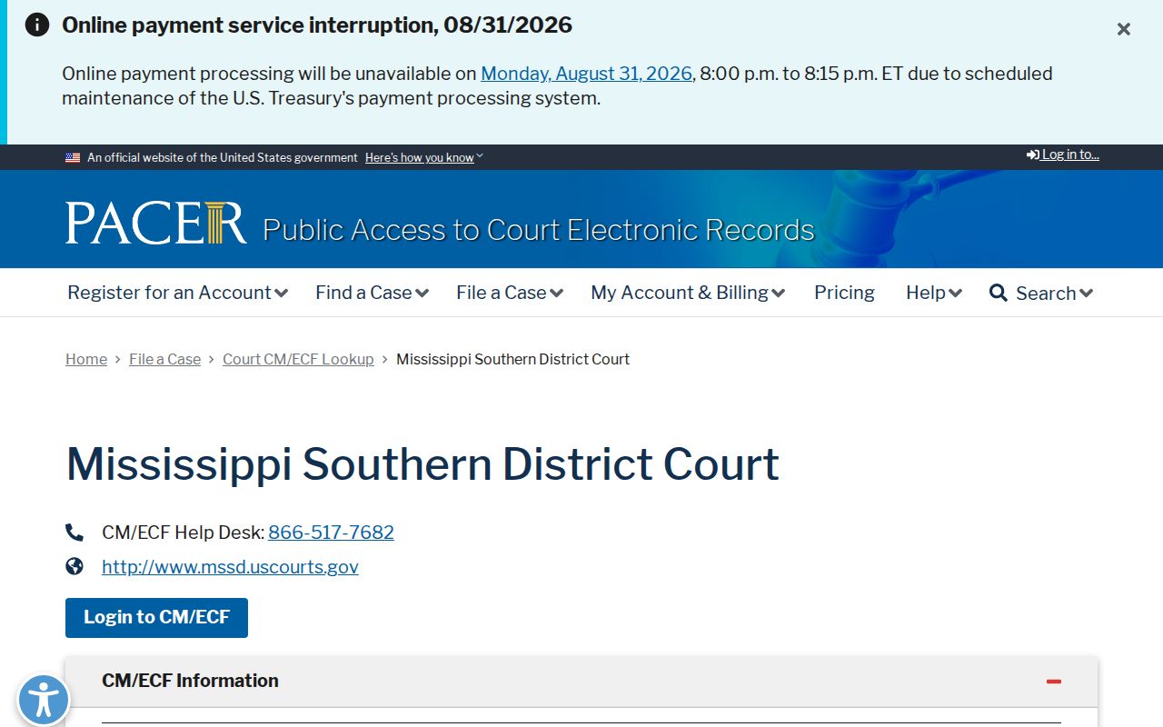 Scott County civil court docket federal CM ECF distinction
