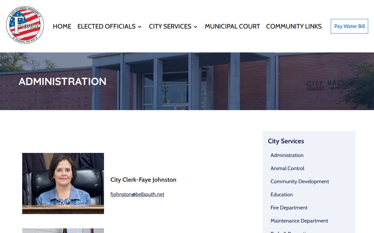 Forest court records city clerk administration source