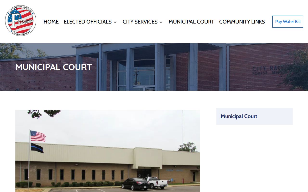 Forest court records Municipal Court information page