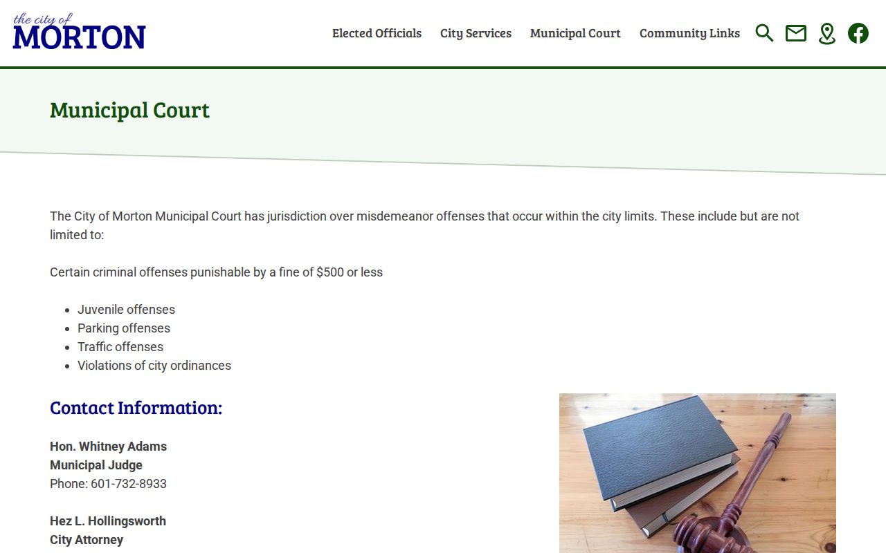 Morton court records Municipal Court information page
