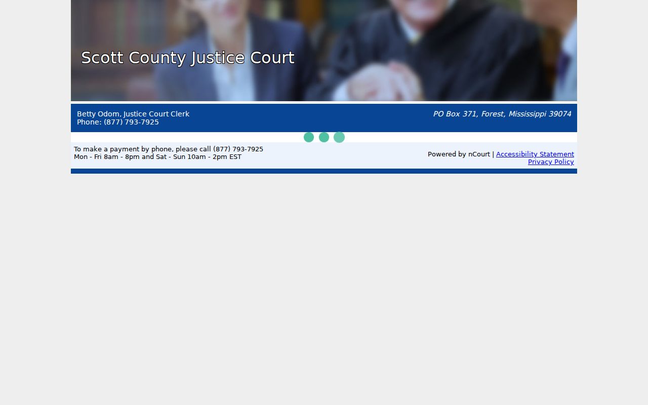 Scott County traffic court records Justice Court payment interface